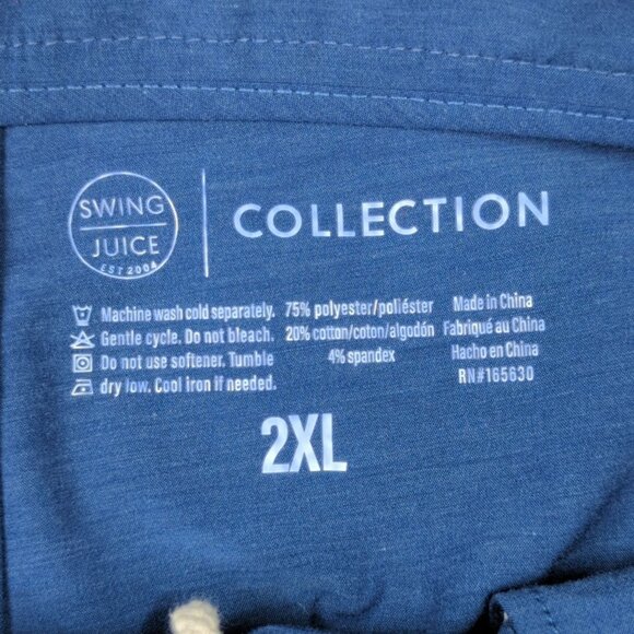 Swing Juice Mens Blue Shorts 2XL Polyester Spandex Blend NEW - Picture 2 of 8